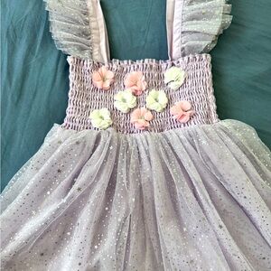 Aubrey Camille Purple Dress w/Floral Accents